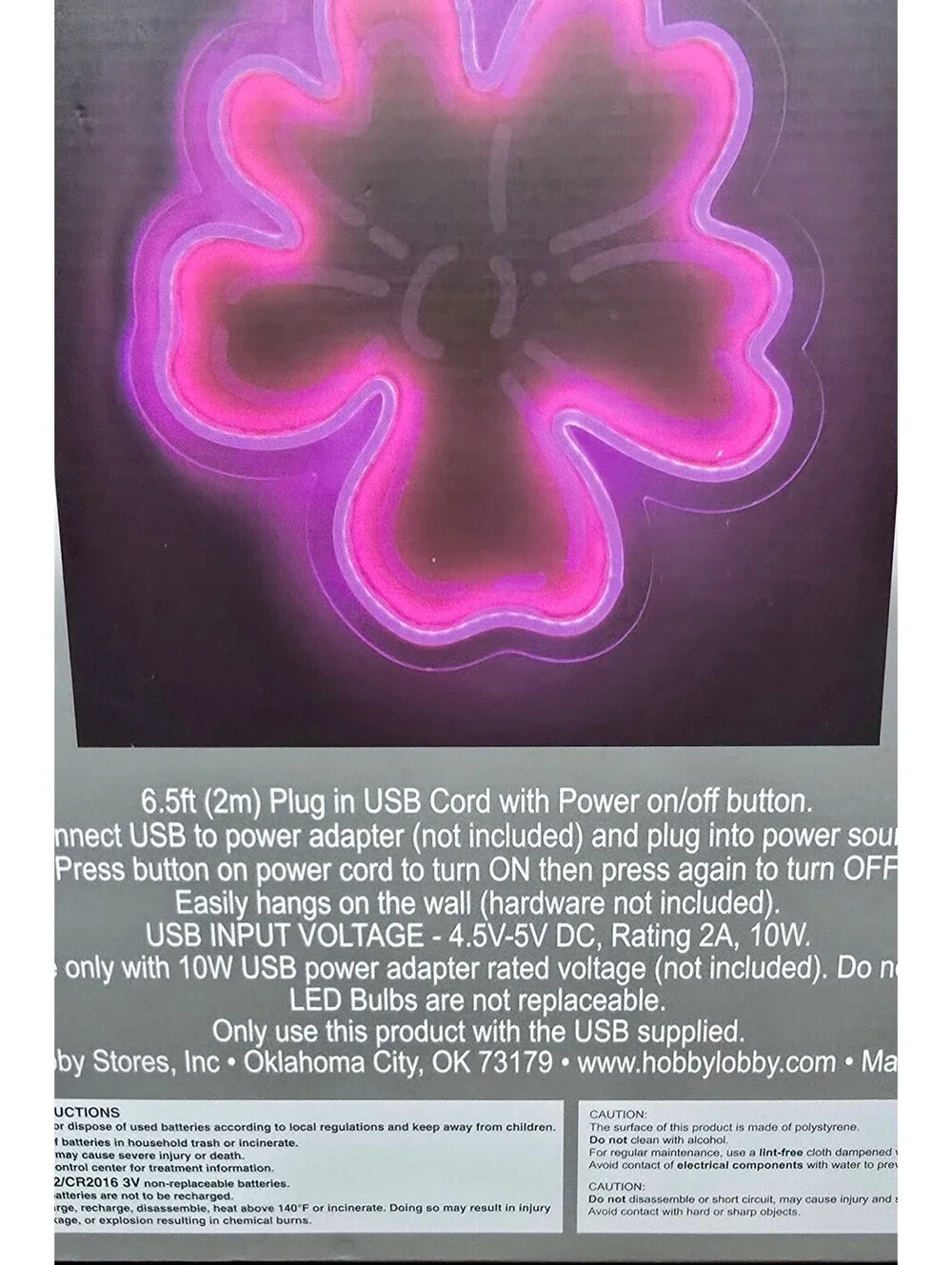 Flower LED Neon Wall Light 15x16in Pink